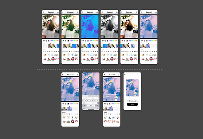 Photo Editor App animation app black and white design filters flat friends illustration interaction interactiondesign interfacedesign photo photoeditor sharing simple design stickers typography uidesign ux