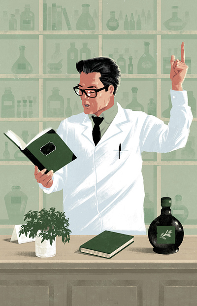 Poetry Pharmacy book character digital editorial folioart illustration medical pharmacy rui ricardo science