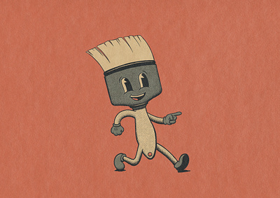 Mr Brush 1930s branding cartoon cartoon character character illustration paint paint brush retro vintage vintage logo