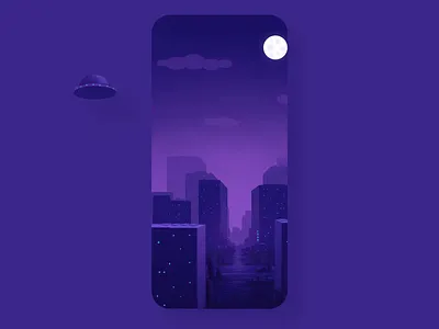 1 dribbble invite alien animation design digital painting dribbble dribbble invite illustration illustrations interaction invitation invite mobile motion parallax purple stay home stayhome ufo ui vector
