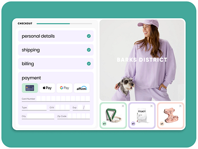 Daily UI: Day 2 - Checkout challenge checkout dailyui dogs ecommerce figma green pets prototype purple ui ux web website