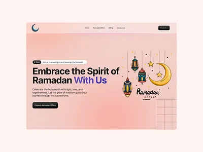Ramadan Landing Page 🪄 3d animation figma graphic design ui ux webdesign
