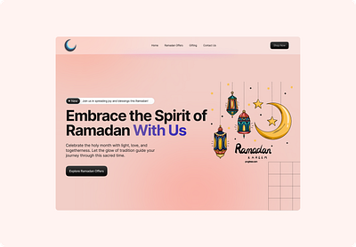 Ramadan Landing Page 🪄 3d animation figma graphic design ui ux webdesign