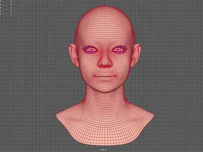 Girl 3D Face Mesh 3d art 3d mesh 3d modeling