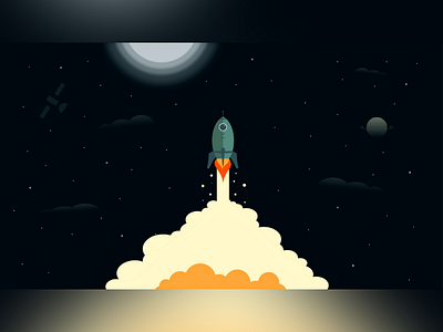 Space illustrator landsacpe design