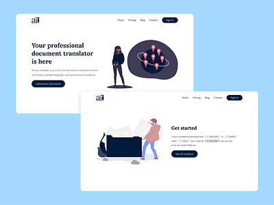 web concept - @abangtranslate_ document figma figmadesign landing page translate ui uidesign website