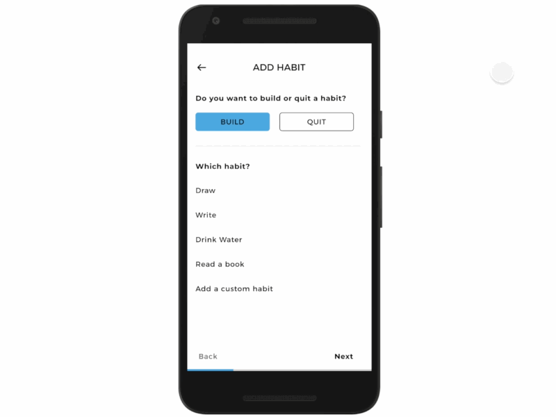 Creating a new habit figma product prototype ui design ux