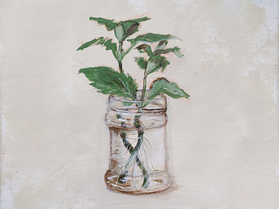 Mint mint mint green painting plant