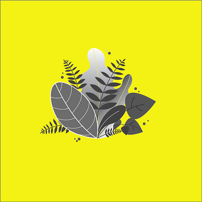 LEAVES app black and yellow design grey icon illustration leaf leaves simple simple illustartion ui vector