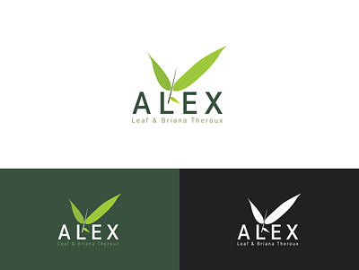 Alex Leaf Briana Theroux logo brand identity branding branding and identity design graphic design green logo icon illustration leaf logo logo vector