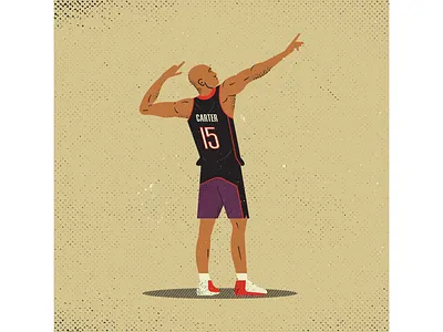 Vince Carter artist basketball design digitalart digitaldesign graphicdesign illustration illustrator nba retro screen printing texture vector vectorart vince carter vintage