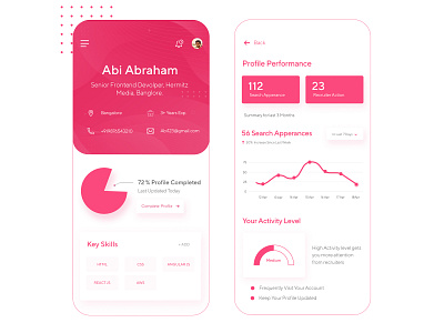 Job Portal App Interface app dashboard design job app job portal minimal profile profile app profile page ui ux