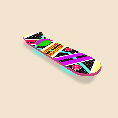 Hover Board Louis Vuitton back to the future blue board design flashy fly hover illustration illustrator louis vuitton marty marty mcfly purple red skate yellow