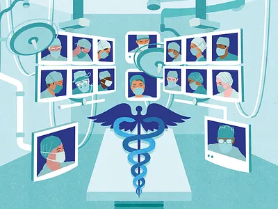 E-Health conceptual editorial editorial illustration health health app healthcare illustration illustrator medicine surgery technology textured vector