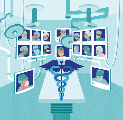 E-Health conceptual editorial editorial illustration health health app healthcare illustration illustrator medicine surgery technology textured vector