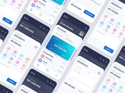 EVA | Online banking app for iOS android app app ios online banking ui uiux ux wallet app