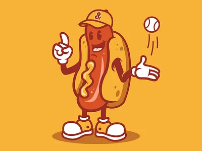 Franky The Wiener concession hotdog illustraion illustrator mascot yellow