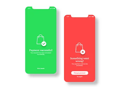 Full Screen Flash Message-DailyUI #011 app challenge commerce dailyui design error flash message fullscreen mobile payment serif sketch store successful ui uxdesign