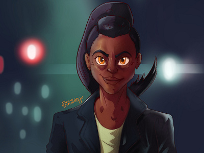 cop art girl illustration