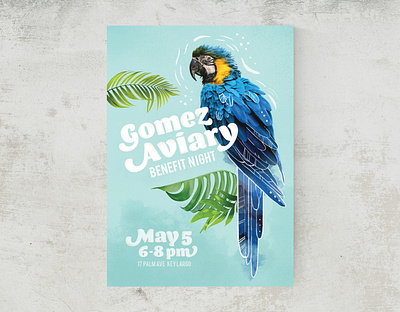 Gomez Aviary Poster for ASU GIT 230 parrot parrot rescue photoshop poster design poster designer