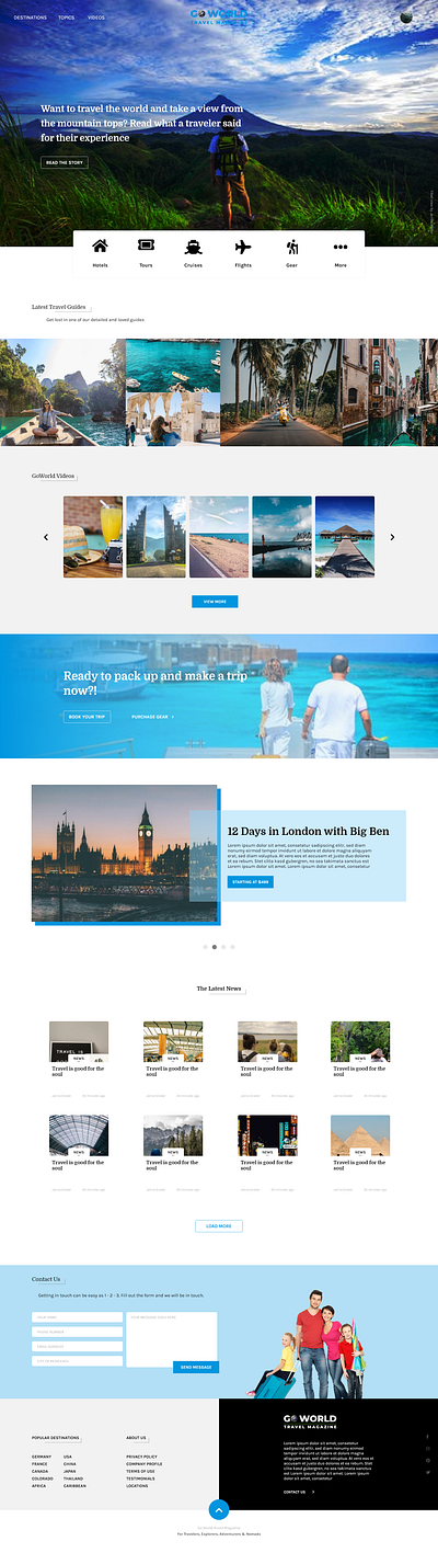 Go Travel Mockup adobe xd travel agency web design