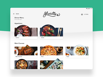 Restaurant Digital Menu clean ui concept digital experience food menu minimal modern order ordering restaurant restaurant app restaurant menu simple tablet tablet app ux uxui