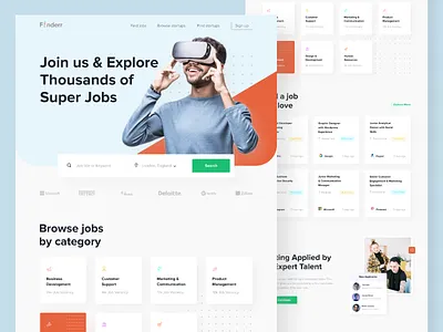 Job Finder Web Exploration best design clean development dribbble best shot homepage job job finder jobs landing page online popular design responsive sajib search top design web web design webdesigner website website design