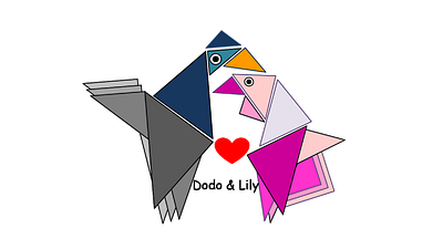 Dodo&Lily art bird icon bird illustration birds birdylove chirpy creative cute emoji happiness illustration love origami original art sticker