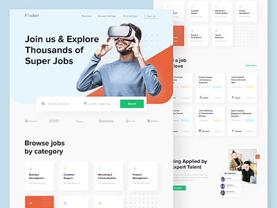 Job Finder Web Exploration best design clean development dribbble best shot homepage job job finder jobs landing page online popular design responsive sajib search top design web web design webdesigner website website design