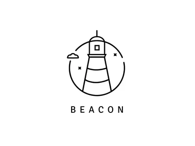 Lighthouse logo - Beacon branding dailylogochallenge flat design illustration illustrator logo logo challenge logo design minimalist logo modern logo vector