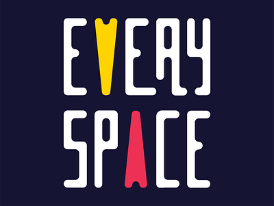 EverySpace Brand Exploration blue brand branding fun illustrator logo red space typography yellow