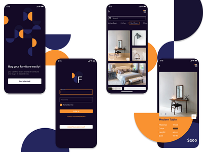 Furniture shop concept app art design icon illustration logo minimal ui ux website