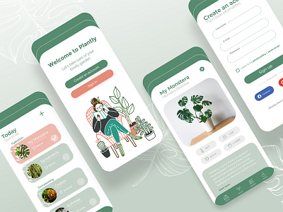 Plant Care - App Design app app design app ui interface mobile mobile app mobile app design mobile design mobile ui plants ui ui design uidesign uidesigner uidesigns uiux