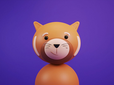 REDPANDA 3d blender c4d graphic design illustration orange purple redpanda teddy ui