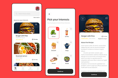 Recipee app app design design recipe ui