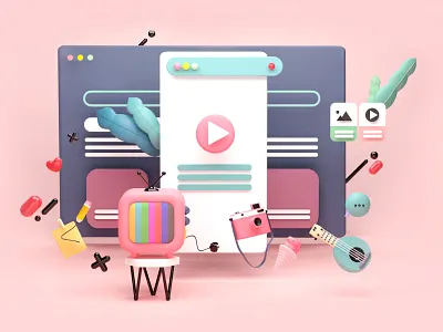 Website Landing Page 3d art 3d artist animation app art direction artist blender composing concept art design design art icons illustration mobile design mobile ui ui uiux web