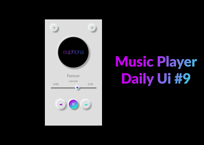 Daily Ui #9 Music Player dailyui euphoria musicplayer ui uiux webdesign