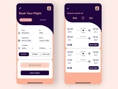 Flight Booking App flight app flight booking flight booking app flight search interface ui design