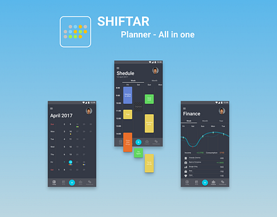 Shiftar app android app app design calendar app finances planner shedule ux uxui