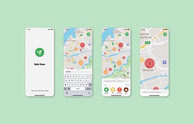 Safe zone - Stay at home and hang out safely app corona mobile ui ux