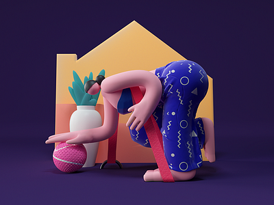 Stay Fit 3d c4d illustration