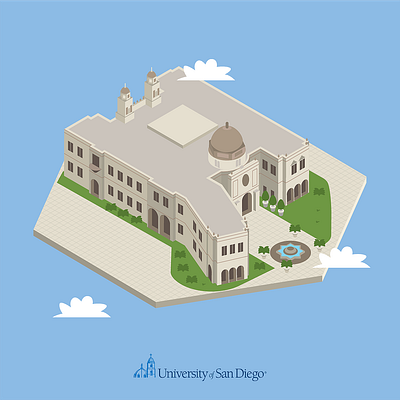 University of San Diego 3d 3dmaps buildings drawing illustracion infographic information design map mapa perspective perspestive3d vector