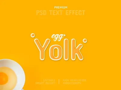 Egg Yolk-PSD Text Effect Template 🍳 template