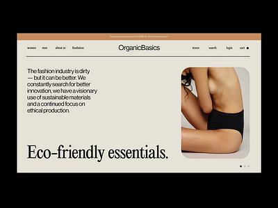 OrganicBasics 80s brand branding branding design ethical fashion identity typography ui underwear visual identity web web design