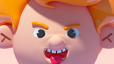 Super Zoom 3d c4d character illustration