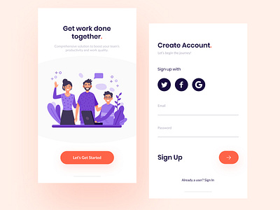 Team Management App Sign Up app app design design dribble shot figma flat invites minimal mobile design mobile ui signup ui ui ux ui design ux ux design