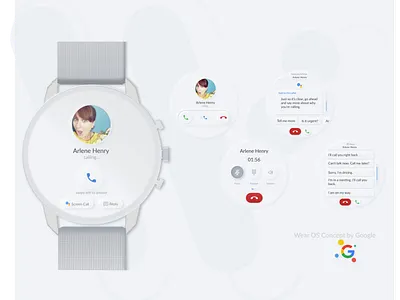 Google Wear OS concept 2020 trends call design dribble dribble invite figma google minimal neumorphism skeumorph skeumorphism smartwatch soft ui typogaphy ui uitrends uplabs vector watchos wearables