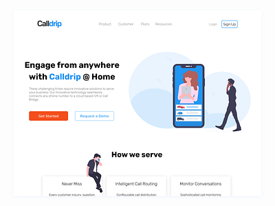 Calldrip @ Home Landing Quick Draft 2 dailyui design figma illustration ui ux web webdesign