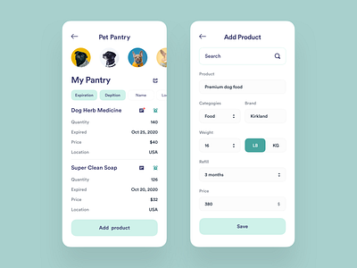 Pet Pantry concept design mobie mobile application pet pet care product ui vietnam