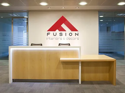 Logo - Fusion Interiors brand identity branding coimbatore design graphic design india ingenious logo logo design logos phoenix designs